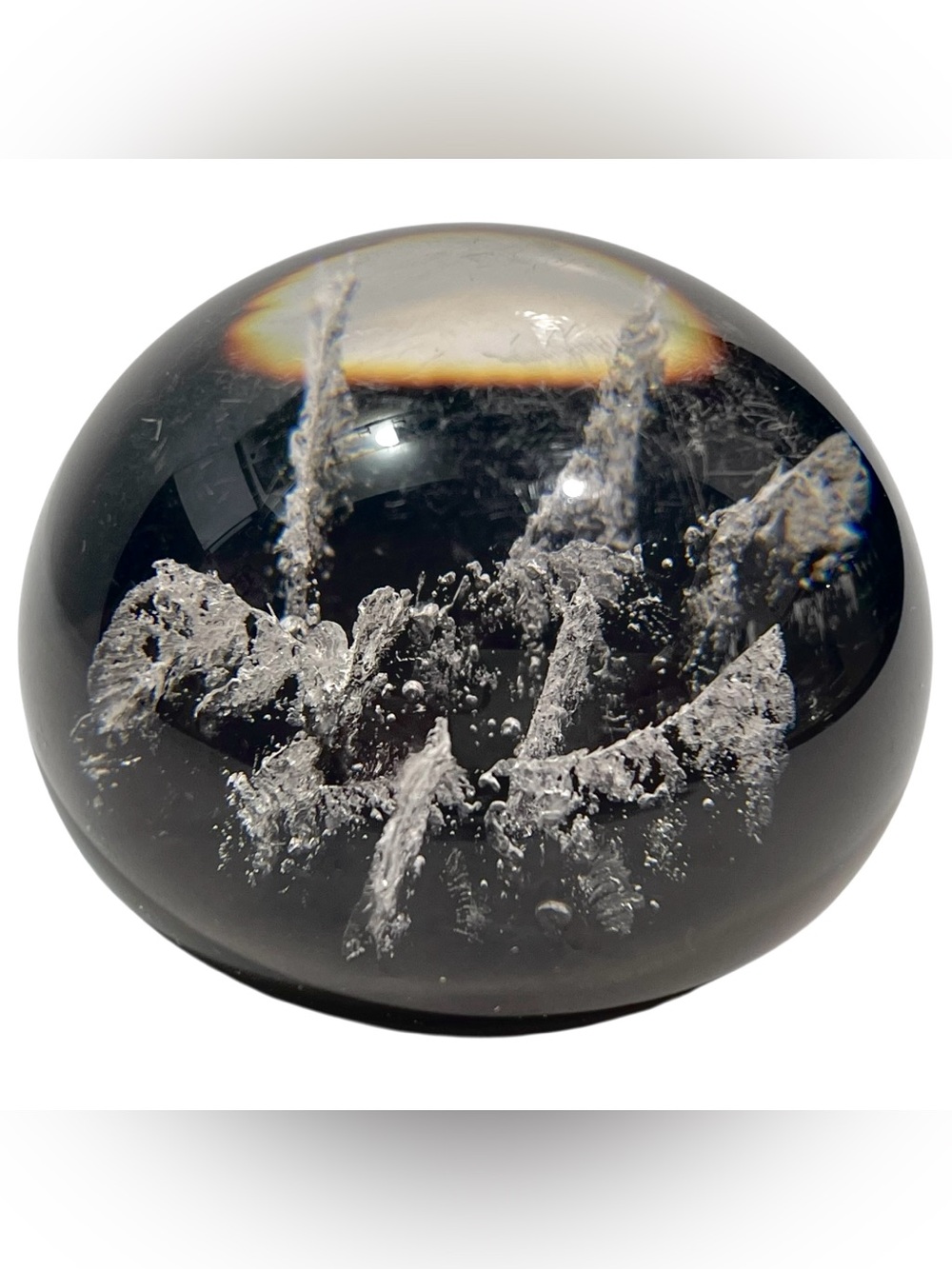 Vintage 1970s Poly Quartz Modernist Lucite Paperweight - Made in Canada